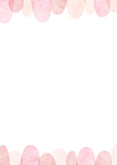 水彩のピンクの桜の背景フレーム　縦