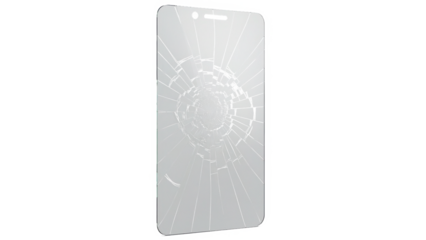 Damaged mobile phone with a shattered display, illustrating a common technology mishap