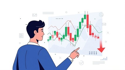 business man with chart