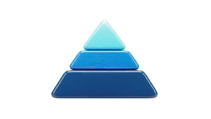 Blue Pyramid Diagram on White Background