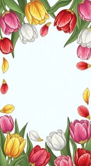 Beautiful floral arrangement of colorful tulips, perfect for spring.