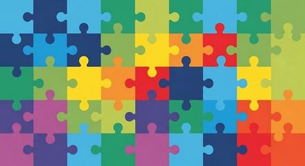 Colorful Puzzle Pieces - A Vibrant and Engaging Composition.