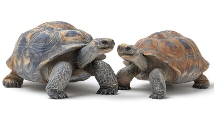 Obraz premium Galapagos Giant tortoise isolated on the white background 