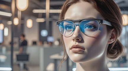 Augmented Reality Glasses on Mannequin Head &ndash; Futuristic AR Device Display for Tech Expo Presentations and Innovation Concepts
