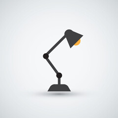 Flat Desk Lamp Icon for Office and Study Concept