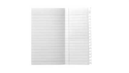 Blank Lined White Notebook Paper with Torn Edge