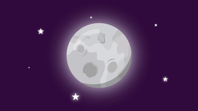 animated video of moon rotating among the stars.mp4