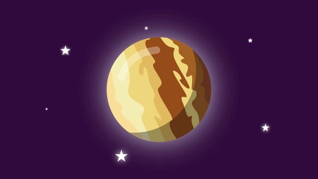 animated video of planet jupiter rotating in the sky.mp4
