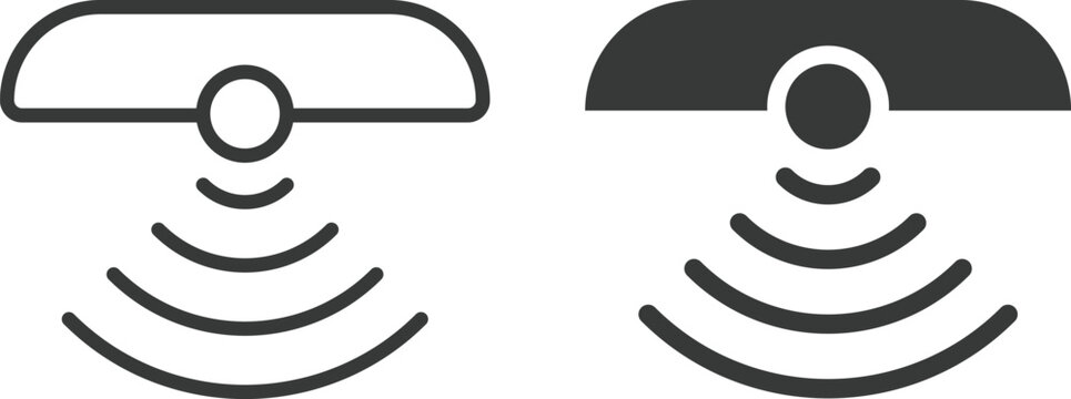Movement Detection Icons. Motion sensor symbol. Occupancy sensing graphic design. Intruder alert and alarm regulation signs