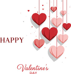 Happy Valentine's Day Holiday Text Over Red Gradient Heart Background

