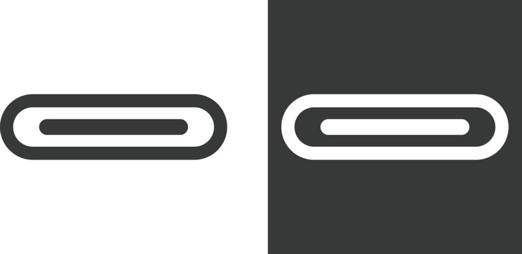 USB C Interface Icons. Type C plug symbol. Reversible connector graphic design. Modern gadget and smartphone regulation signs
