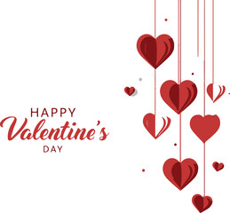 valentines day podium display and heart balloon on red background. happy valentine sale paper cut art style. vector illustration craft paper.
