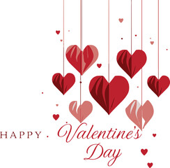 Happy valentine day. with creative love composition of the hearts. Vector illustration
