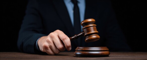 attorney setting gavel on block following closing statement