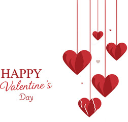 Happy valentine day. with creative love composition of the hearts. Vector illustration
