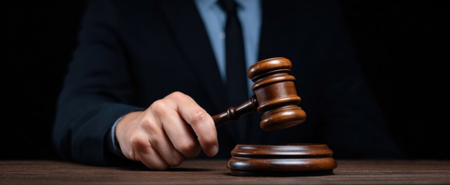 attorney setting gavel on block following closing statement