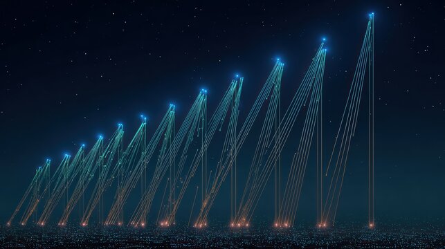 AI growth concept illustrating exponential scaling and computational power increase.