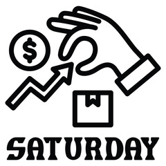 Small Business Saturday Icon Line Vector Illustration