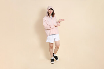 20s Asian woman in pink UV jacket © belrync