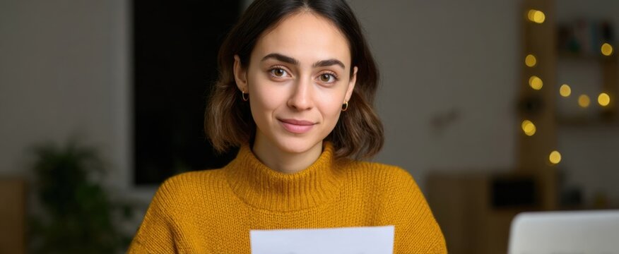 language teacher showing flashcards while live-streaming a class from home