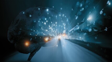 AI growth concept focused on data expansion and learning improvement.