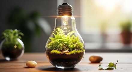 Eco-Friendly Terrarium - Natures Beauty in a Light Bulb.
