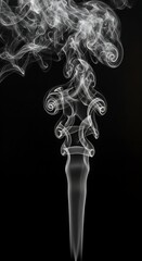 Elegant Smoke Rising Against a Black Background.