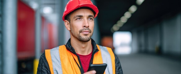 Supervisor efficiently scanning shipment with a portable scanner at the busy loading dock.
