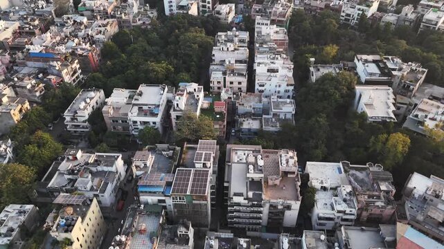 A cinematic drone orbit of the footage captures the contrast between the massive Karol Bagh is one of Delhi's most iconic and diverse commercial hubs