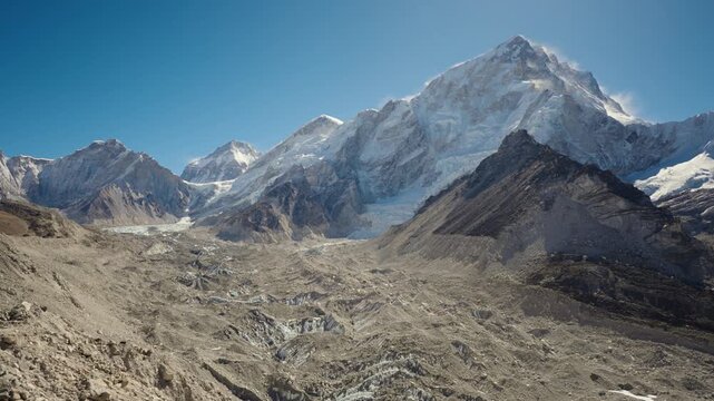Mount Everest and Khumbu Icefall Panorama
