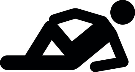 A man lying on ground icon.