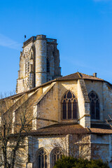 Obraz premium Saint-Gervais–Saint-Protais Cathedral in Lectoure seen from the Bastion Promenade