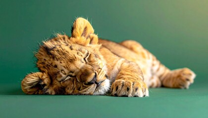 寝ているライオン