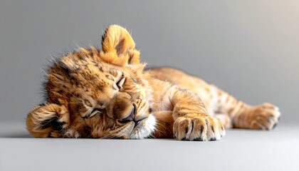 寝ているライオン