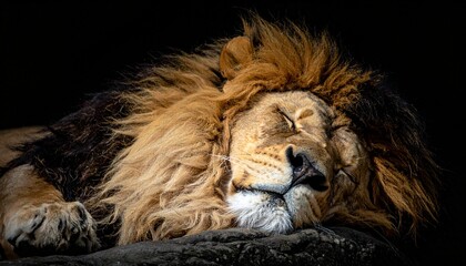 寝ているライオン