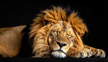 寝ているライオン