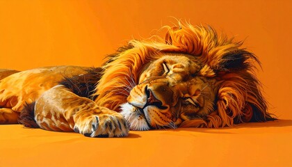 寝ているライオン