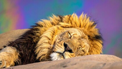 寝ているライオン