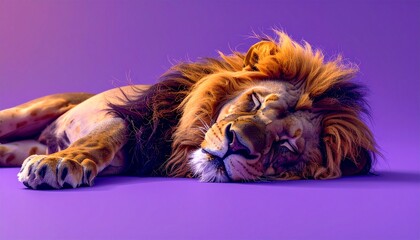 寝ているライオン