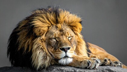 寝ているライオン