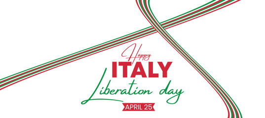 Modern Italy Liberation Day Banner with Crossing Tricolor Lines and Minimal Patriotic Design