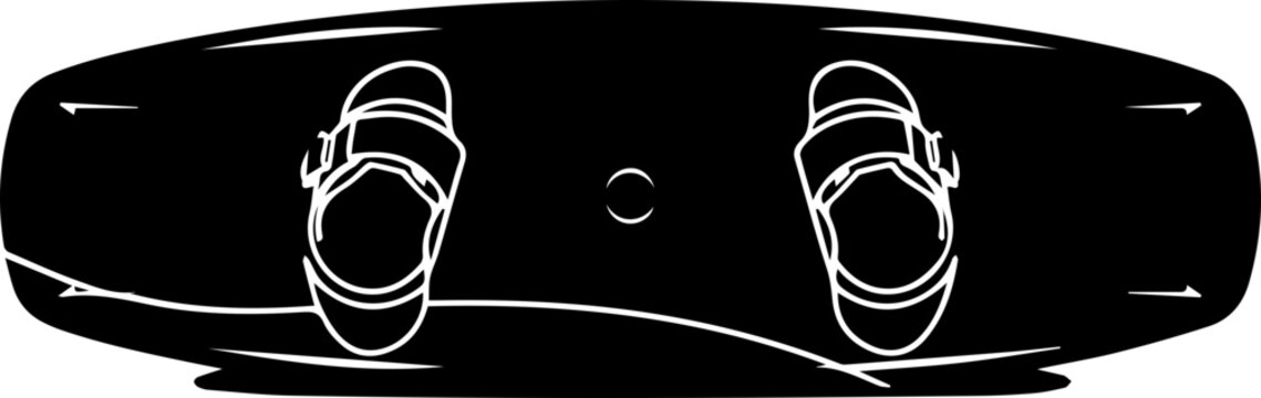 Sleek black and white wakeboard design for adventurous water sports enthusiasts ready to hit the waves and enjoy summer fun