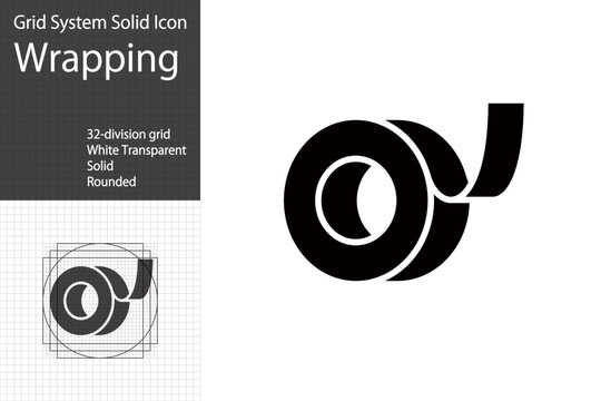 Icons representing tape and wrapping services, ribbon rolls