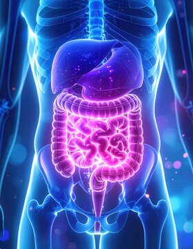 Irritable bowel syndrome IBS visualization digestive system functional disorder clean illustration