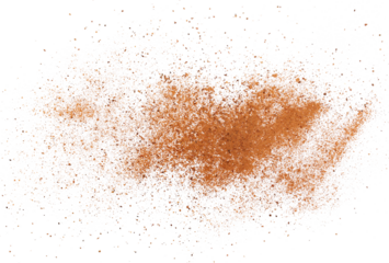 Pile cinnamon minced and planed flying, grated isolated on white background, clipping path