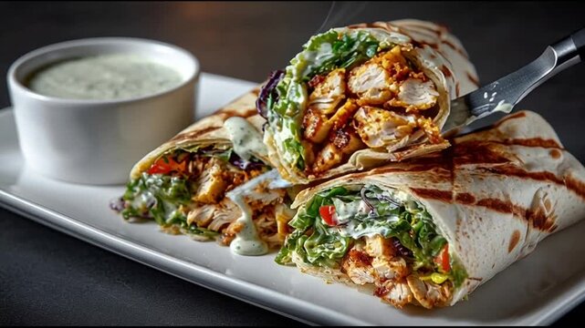 Chicken Shawarma Wrap With Garlic Sauce