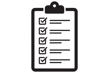 Checklist confirmation list black silhouette icon
