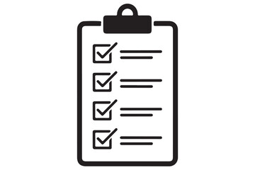 Checklist confirmation list black silhouette icon
