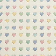 Obraz premium Colorful heart pattern on a light background with pastel shades