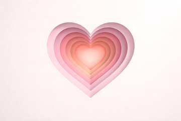 Vibrant layered heart design with pink and orange gradient